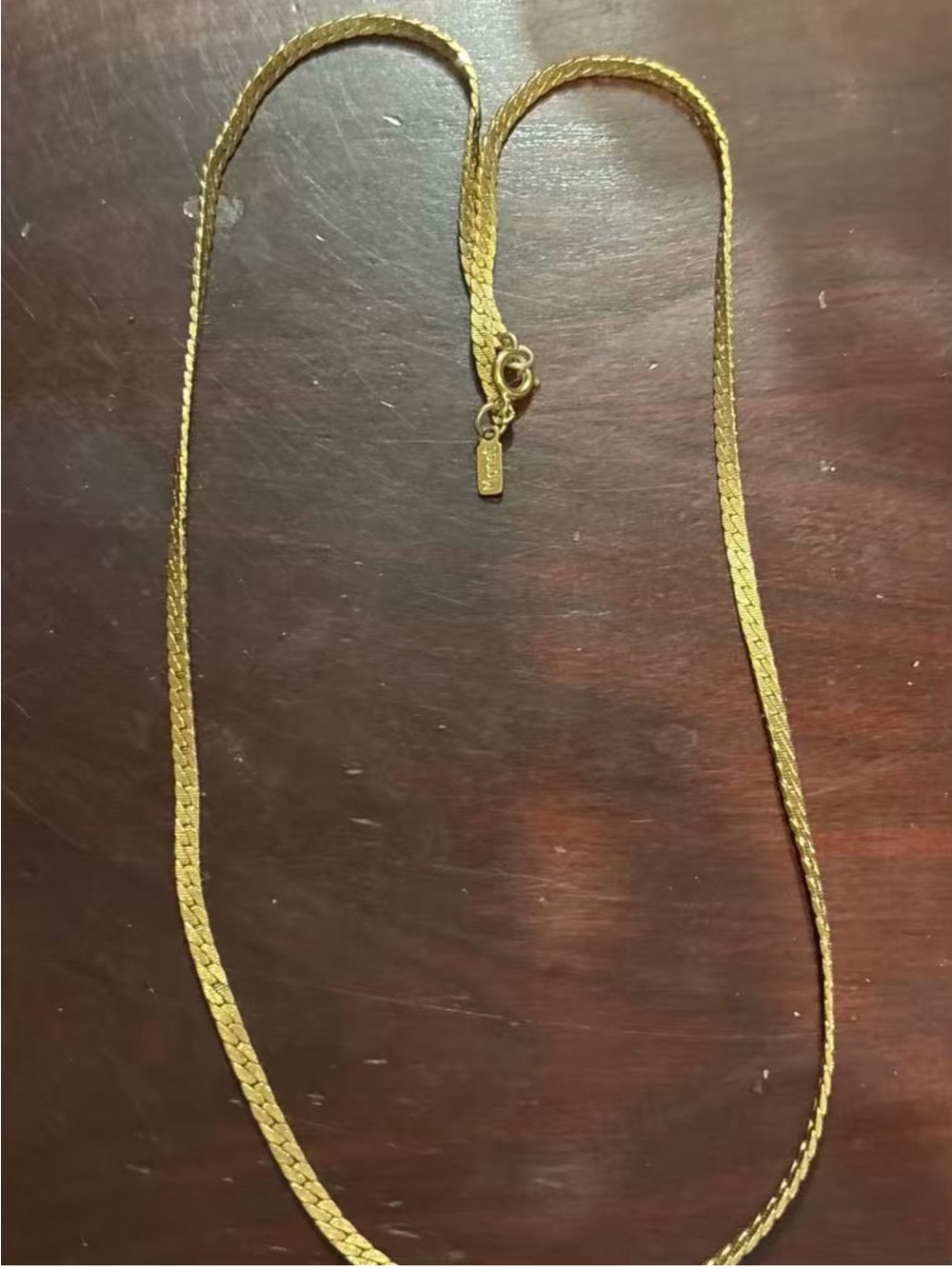 Classic Gold Tone Herringbone Necklace - Women's Jewelry MONTE